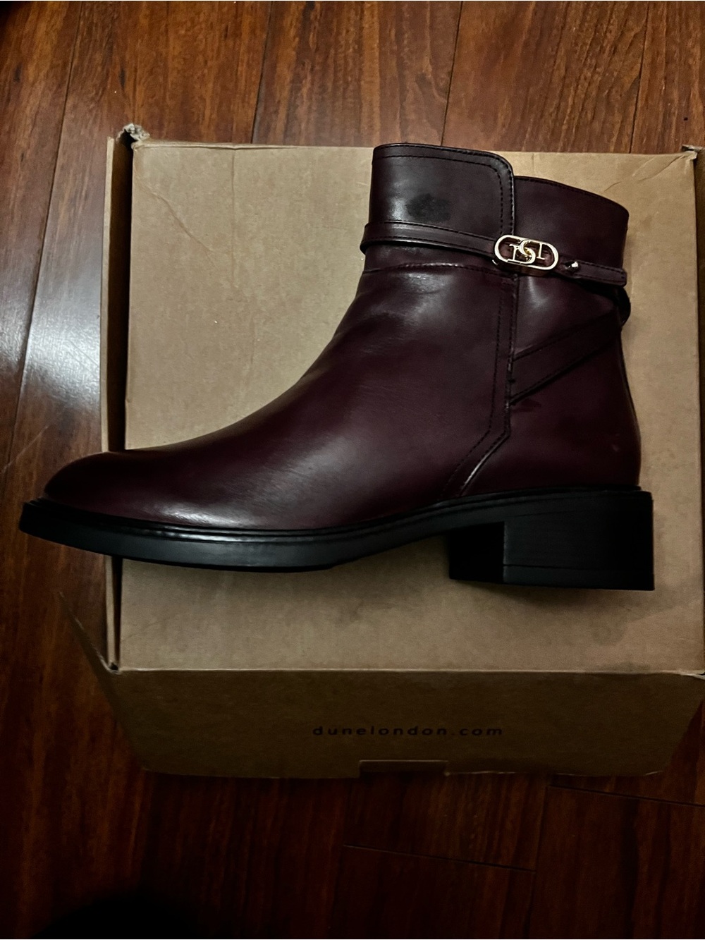 Dune London burgundy/purple boots